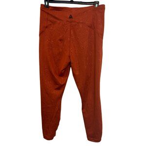 Reebok Full-Length Leggings XXL Red Abstract Pattern Polyester/Spandex Blend Act